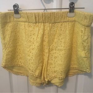 ZARA Yellow Lace Shorts